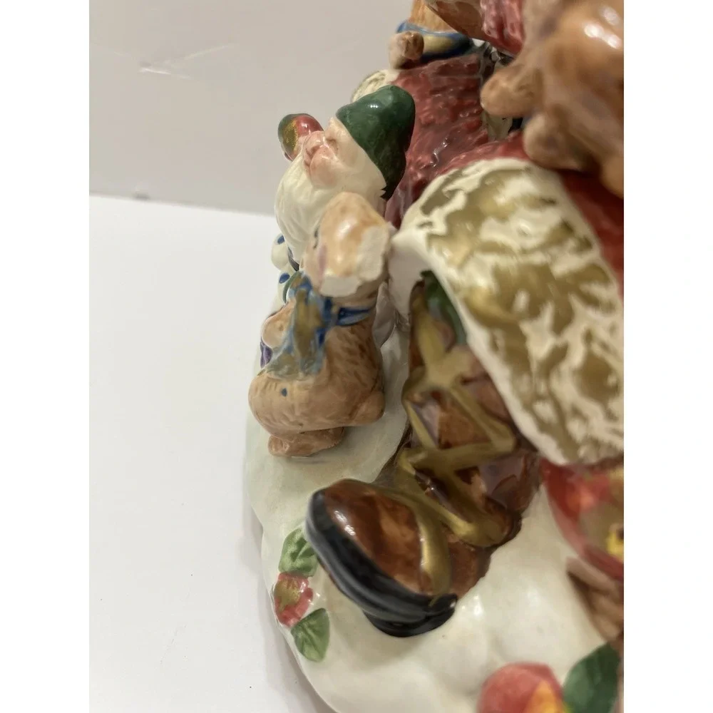 Vtg Fitz & Floyd Omnibus Forest Santa Guitar Cookie Jar Christmas Canister 1996